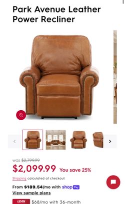 Leather chair Power Recliner ( Park Avenue )