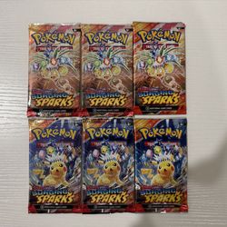 Pokemon Surging Sparks Booster Packs (6)