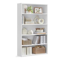 VASAGLE 5-Tier Bookshelf Storage Shelf White – New in Box