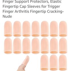 20pcs Gel Finger Cots Cover, Silicone Finger Support Protectors, Elastic Fingertip Cap Sleeves for Trigger Finger Arthritis Fingertip Cracking- Nude