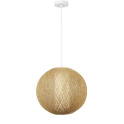 Globe Electric LED Integrated Natural Rattan Pendant Light
