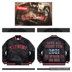 Authentic Brand New Supreme X Mitchell & Ness Satin Jacket 