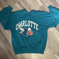 Vintage NBA Sweatshirt Artex Brand Charlotte Hornets  Size Large Rare