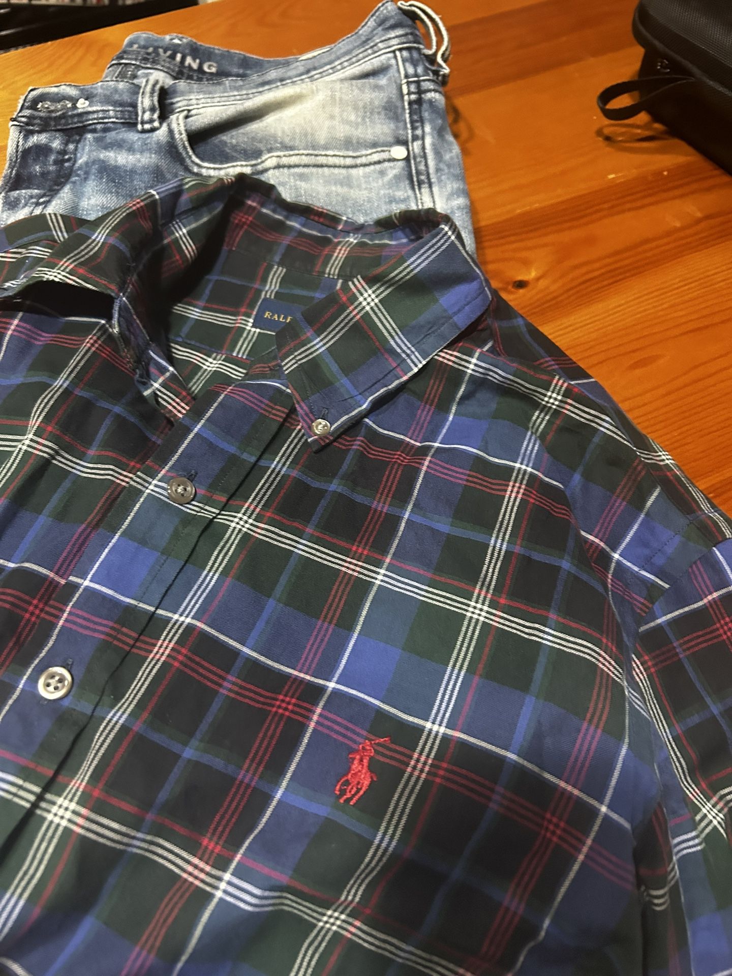 Ralph Lauren Polo Men’s Size Medium Long Sleeve Button Down Dress Plaid Shirt