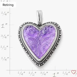 James Avery Sculptured Heart Gemstone Pendant 