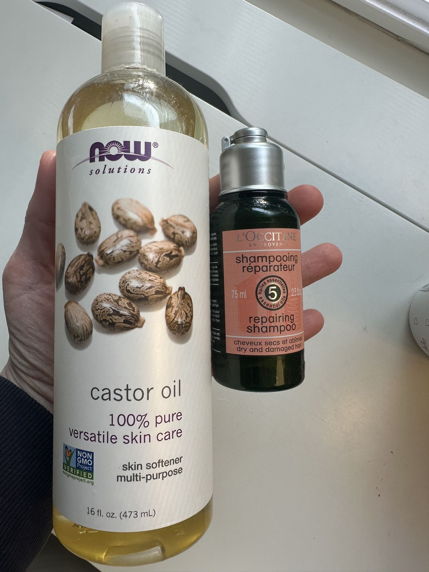 Castor oil + 1/3 full shampoo