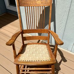 Vintage Solid Oak Rocking Chair $30 OBO