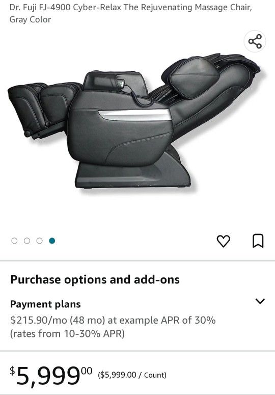 Dr. Fuji FJ-4900 Cyber-Relax The Rejuvenating Massage Chair, Black Color
