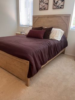 Beige Gerridan Queen Panel Bed Frame