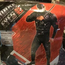 Gi Joes Origins Snake Eyes Adult Standard Costume  -NEW