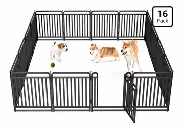 New Thickened Version Dog Playpen, 32 Inch Dog Fences for The Yard, Portable Outdoor Dog Playpen for Large/Medium/Small Dogs, Foldable Metal Dog Dlayp