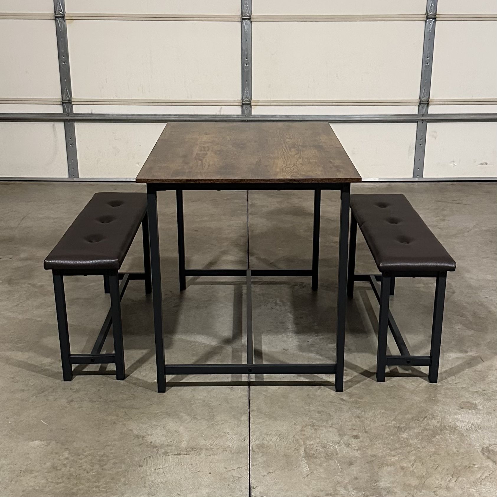New Brown Dining Table Set with Benches (Can Deliver)