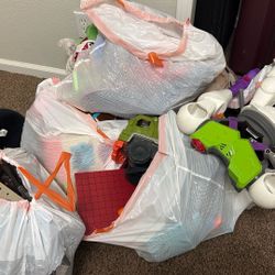 Bags of boy toys.