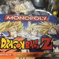 Dragon Ball Z Monopoly great shape we think the dog ate one piece that moves. instead of six moveable pieces there's only 5 