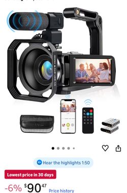 4K Video Camera, Camcorder 48MP Ultra HD WiFi Vlogging