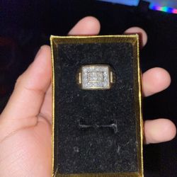 Gold Mens Ring 1ct Tw Real Dimonds