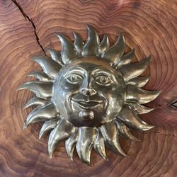 Vintage Birth-Gramm Brass Sun Face 10 inch Wall Decor made In Switzerland 