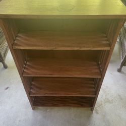 Previously Owned Wood Bookcase With 4 Adjustable Shelves 