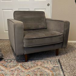 MCM Velvet Aiden Lounge Chair By Rivet