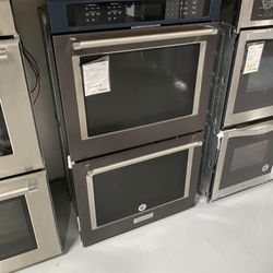 KitchenAid Black Stainless Steel 30” Double Wall Oven With Even-Heat True Convection