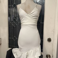 White Dress With Ruffles 