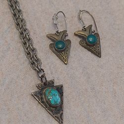 Sterling Silver And Turquoise Arrowhead Jewelry