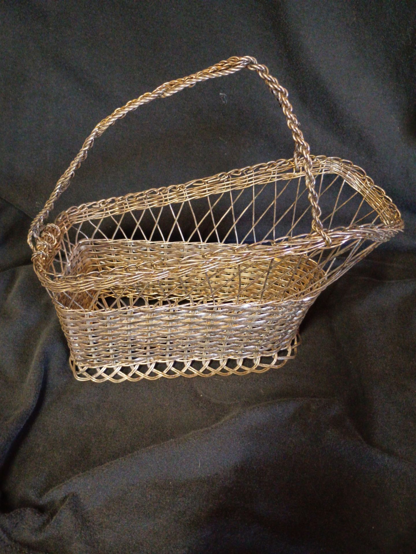 Vintage French Silver wine basket