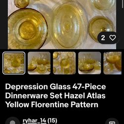 Antique Depression Glass Amber