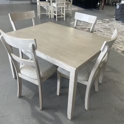 Rustic Light Gray Table Set 