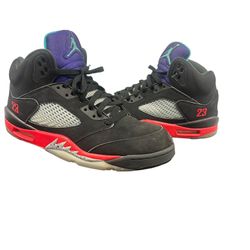 Size 11- Nike Air Jordan 5 Retro Top 3 Black Red CZ1786-001 Mens Sneakers  Come with box  