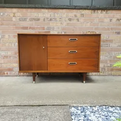 Mid Century Modern BP John Walnut Credenza Sideboard Vintage