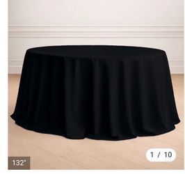 Black polyester round tablecloths