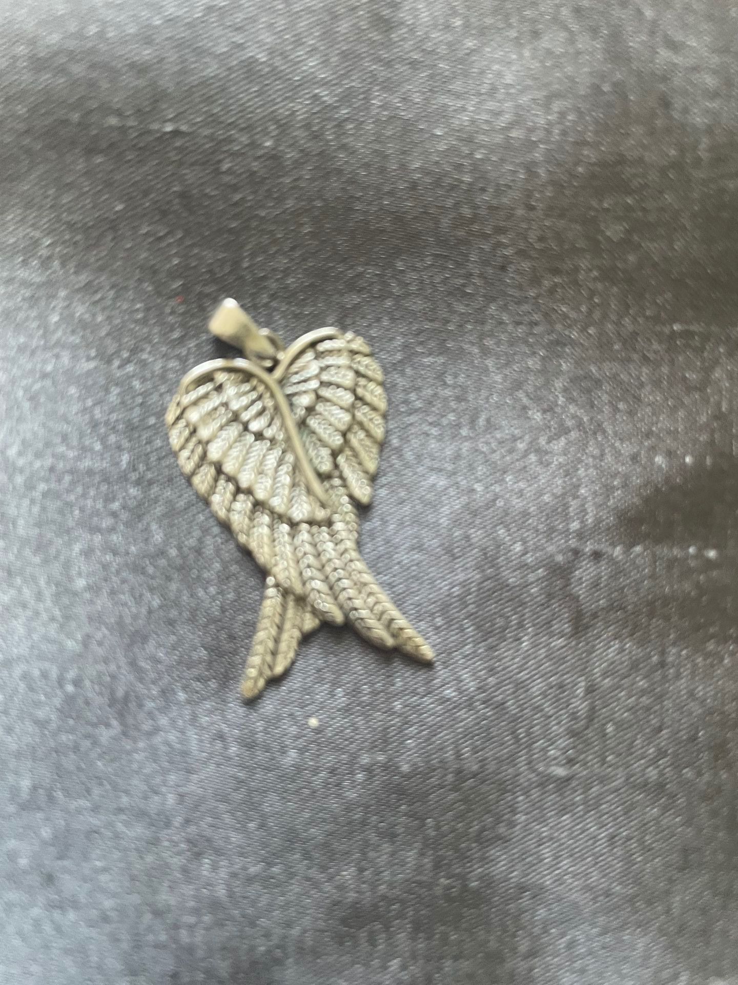 Unique Sterling Silver Wings of Happiness Charm or for Necklace