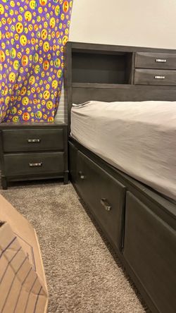 King Size Storage Bed + Matching Nightstand