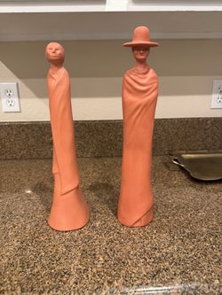 Southwestern Ceramic Man & Woman Figures – Pair – $40