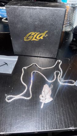 Large Iced Praying Hands Pendant in White Gold with Chain