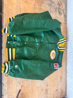 Vintage 80s 90sPro Line Starter Green Bay Packers. Green Satin Snap-Front Jacket