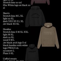 Shirts/hoodies/sweats /shorts