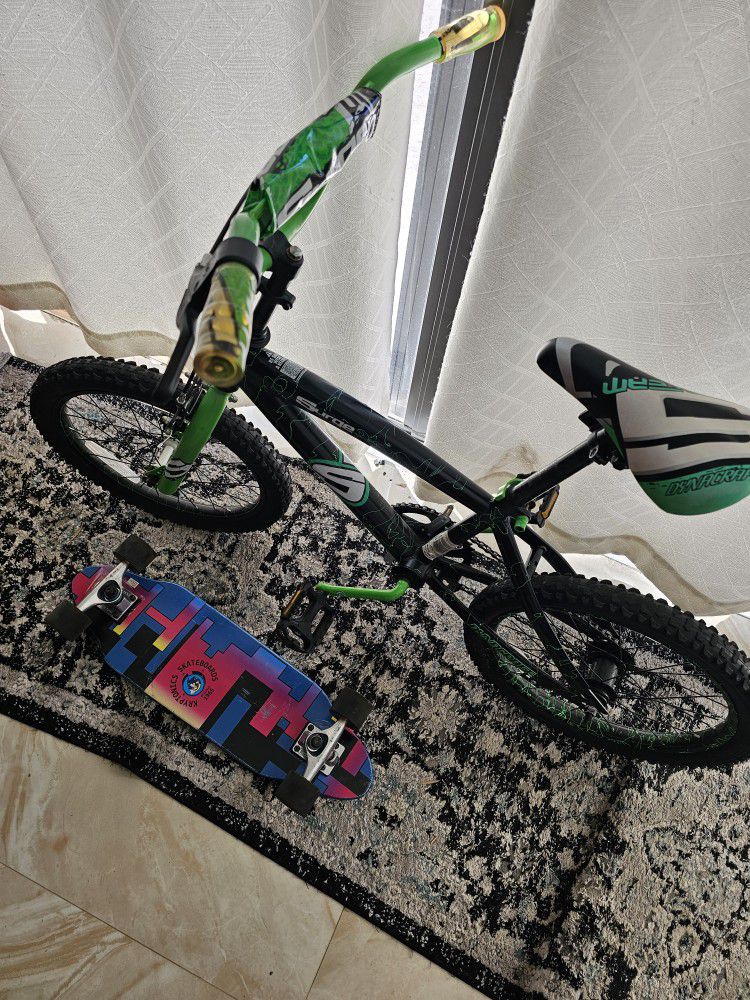 Kids Bicycle And Skateboard 