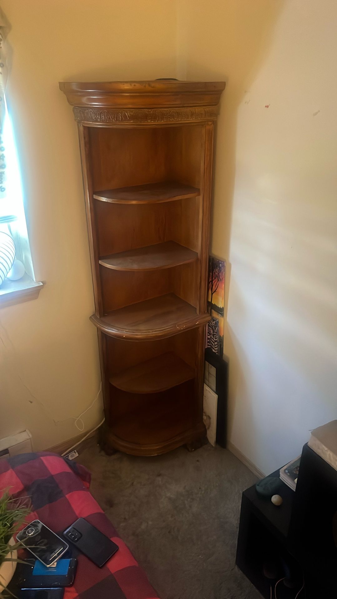 Wood Oak Corner Shelf