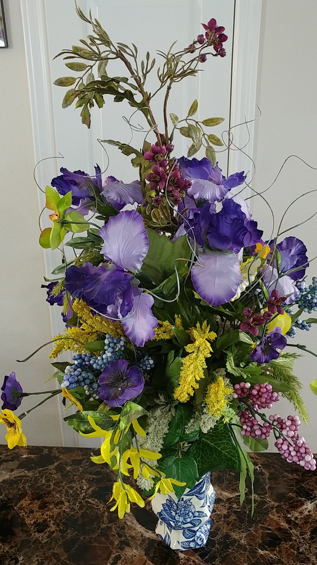Ceramic vase floral arrangement