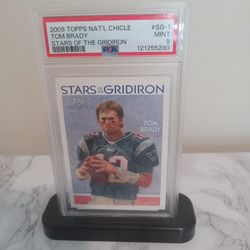2009 Topps National Chicle Stars Of The Gridiron Tom Brady #SG-1 PSA 9 Mint 