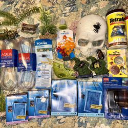 Fish Tank Starter Kit: Filters, Food, Medicine, Decorations, Tubing!!!!