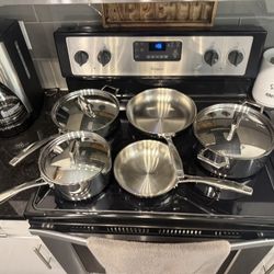 5pc Triply Clad Tramontina Premium Stainless Steel Pots & Pans