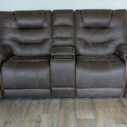 2 Brown Reclining Sofas