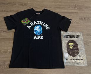A Bathing Ape Tshirt Blue Camo Ape