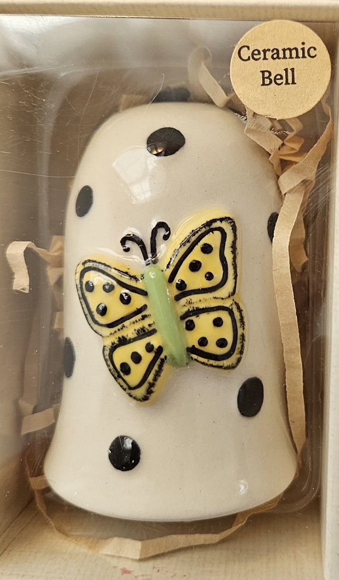 NEW Ceramic Bell with Butterfly