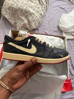 Air Jordan 1 Low Black Cream Red Sneakers size 12