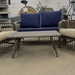 4-Piece Outdoor Conversation Set - Woven Patio Furniture with Cushions &
Coffee Table