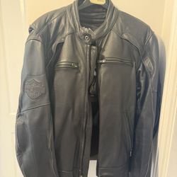 Harley Davidson Black Leather Jacket And Icon Field Armor 